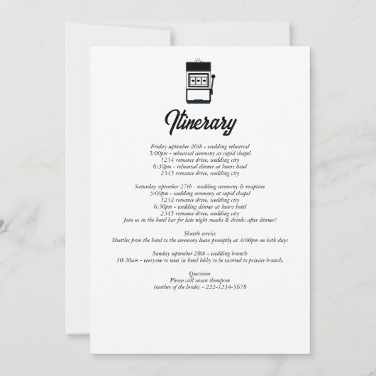 Las Vegas Casino bestemming Trouwroute (Achterkant)