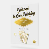Las Vegas Casino Bestemming Wedding Gold Acryl Bord (Hoek)