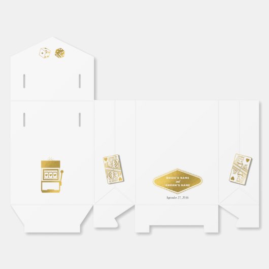 Las Vegas Casino Bestemming Wedding Gold Bedankdoosjes (Ongevouwen)