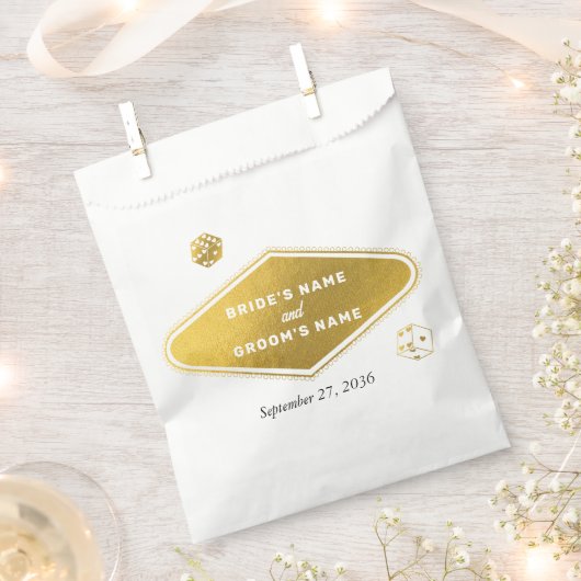 Las Vegas Casino Bestemming Wedding Gold Bedankzakje (Geknipt)