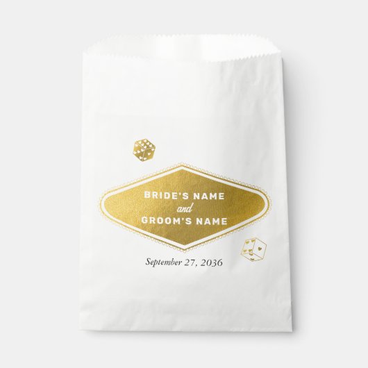 Las Vegas Casino Bestemming Wedding Gold Bedankzakje (Voorkant)