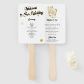 Las Vegas Casino Bestemming Wedding Gold Handwaaier (Voorkant en achterkant)