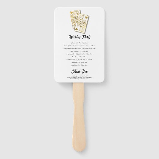 Las Vegas Casino Bestemming Wedding Gold Handwaaier (Achterkant)