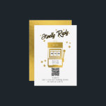 Las Vegas Casino Bestemming Wedding Gold Informatiekaartje<br><div class="desc">Een unieke hand getekend Las Vegas Casino thema bruiloft ontwerp. Een moderne bestemming Las Vegas,  Nevada bruiloft thema met speelkaarten,  casino gokken thema illustraties. Een faux gouden Las Vegas bruiloft RSVP behuizing kaart ontwerp ideaal voor casino thema bruiloften. Bijpassende huwelijksuitnodigingen en andere briefpapier items zijn ook beschikbaar.</div>