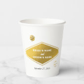 Las Vegas Casino Bestemming Wedding Gold Papieren Bekers (Achterkant)