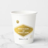 Las Vegas Casino Bestemming Wedding Gold Papieren Bekers (Voorkant)