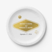 Las Vegas Casino Bestemming Wedding Gold Papieren Bordje (Voorkant)