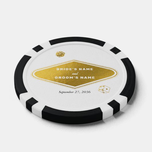 Las Vegas Casino Bestemming Wedding Gold Poker Chips (Enkel)