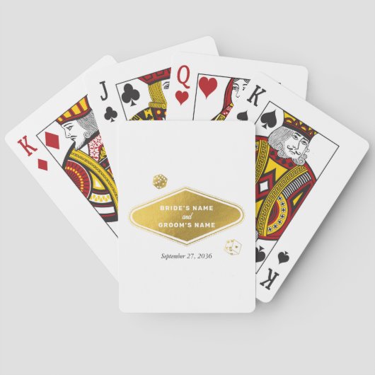 Las Vegas Casino Bestemming Wedding Gold Pokerkaarten (Achterkant)