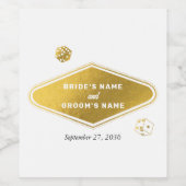 Las Vegas Casino Bestemming Wedding Gold Wijn Etiket (Enkel label)