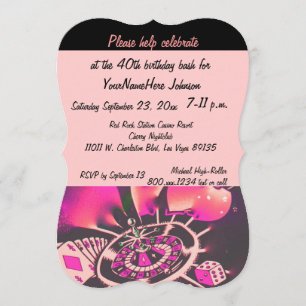 Las Vegas Casino Birthday Party Pink and Black Kaart