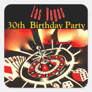 Las Vegas Casino Birthday Party Vierkante Sticker
