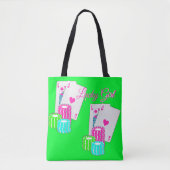 Las Vegas Casino Blackjack en Chips Lucky Girl Tote Bag (Voorkant)