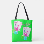Las Vegas Casino Blackjack en Chips Lucky Girl Tote Bag (Achterkant)