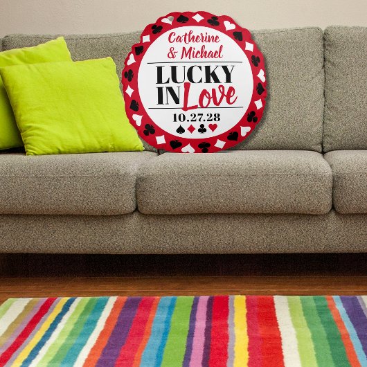 Las Vegas Casino Bruiloft Jubileum Rond Kussen