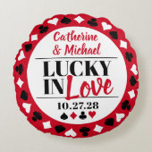 Las Vegas Casino Bruiloft Jubileum Rond Kussen (Voorkant)