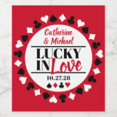 Las Vegas Casino Bruiloft Lucky In Love Wijn Etiket (Enkel label)