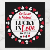 Las Vegas Casino Bruiloft Lucky In Love Wijn Etiket (Enkel label)