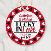 Las Vegas Casino Bruiloft Rood & Zwart Bedankjes Labels (Voorkant)