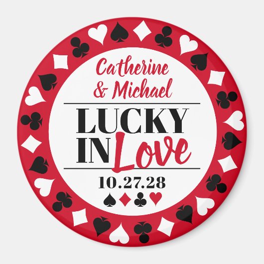 Las Vegas Casino Bruiloft Save The Date Magneet (Voorkant)