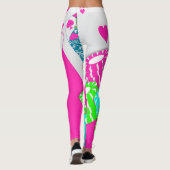 Las Vegas Casino Card Game Blackjack Poker Pink Leggings (Achterkant)