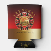 Las Vegas Casino Chip Bruiloft | rood goud Blikjeskoeler (Achterkant)