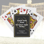 Las Vegas Casino Chips Zwart Goud Wit Pokerkaarten<br><div class="desc">Deze set van speelkaarten zal een perfecte gunst zijn voor een casino thema bruiloft,  jubileum of gelofte vernieuwing ceremonie</div>