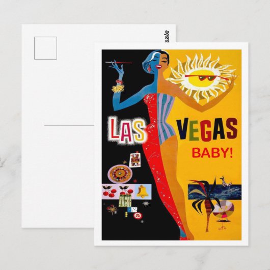Las Vegas, Casino Collage, briefkaart voor oldtime (Voorkant / Achterkant)