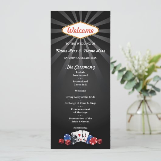 Las Vegas Casino Dobbelstenen Kaarten Huwelijkspro (Staand voorkant)