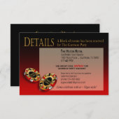 Las Vegas Casino Feest Details | rood zwart goud Kaart (Voorkant / Achterkant)