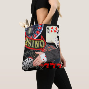Las Vegas Casino Gambling Card in Hand Tote Bag