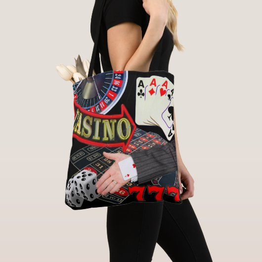 Las Vegas Casino Gambling Card in Hand Tote Bag (Dichtbij)