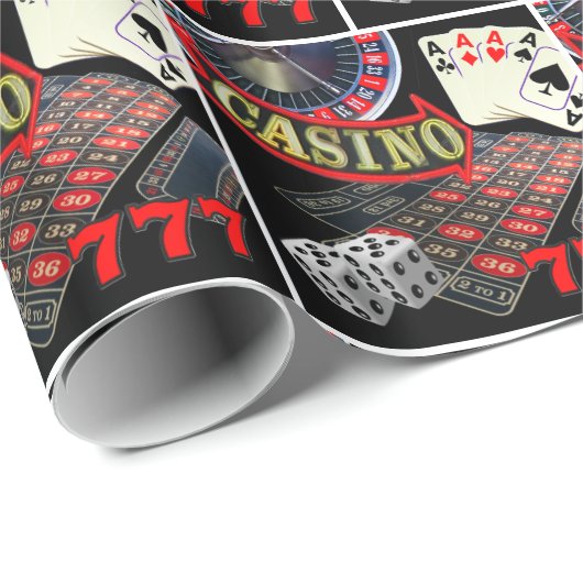 Las Vegas Casino Gambling Poker Dice Collage Cadeaupapier (Rol Hoek)