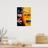 Las Vegas, casino girl, oud poster (Keuken)