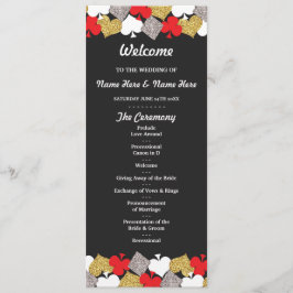 Las Vegas Casino Glitter Cards Wedding Program Programmakaart