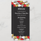 Las Vegas Casino Glitter Cards Wedding Program Programmakaart (Voorkant / Achterkant)