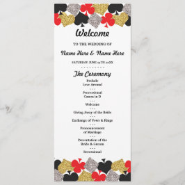 Las Vegas Casino Glitter Cards Wedding Program Programmakaart