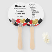 Las Vegas Casino Glitter Trouwprogramma Fan Handwaaier (Voorkant en achterkant)