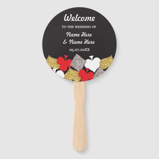 Las Vegas Casino Glitter Trouwprogramma Fan Handwaaier (Voorkant)