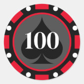 Las Vegas casino gokspel spel poker chip op maat Ronde Sticker (Voorkant)