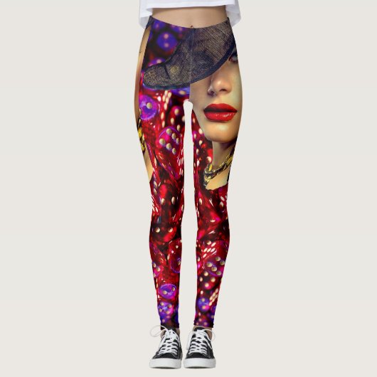 Las Vegas Casino Lady Luck met Dice Leggings (Voorkant)