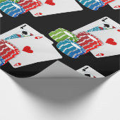Las Vegas Casino Large Blackjack Cards en Chips Cadeaupapier (Hoek)