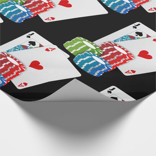 Las Vegas Casino Large Blackjack Cards en Chips Cadeaupapier (Hoek)