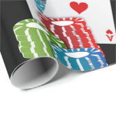 Las Vegas Casino Large Blackjack Cards en Chips Cadeaupapier (Rol Hoek)
