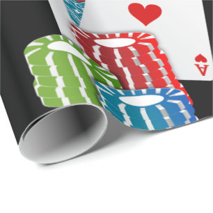 Las Vegas Casino Large Blackjack Cards en Chips Cadeaupapier