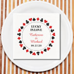 Las Vegas Casino Lucky In Liefde Bruiloft Servet<br><div class="desc">Dit Poker Four Suits Pattern Lucky in Love bruiloft ontwerp is de perfecte manier om een vleugje geluk en verfijning toe te voegen aan uw speciale dag. Met een klassiek rood, zwart en wit pokerpatroon met vier pakken, is dit ontwerp zowel elegant als speels. Personaliseer uw trouwontwerp met uw namen...</div>
