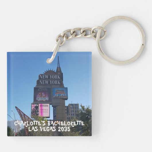Las Vegas Casino Meisjes Uitje Feest Foto En Naam Sleutelhanger (Achterkant)