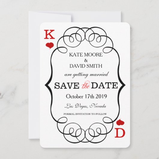 Las Vegas Casino Modern Chic Foto Save-the-Datekaa Save The Date (Voorkant)
