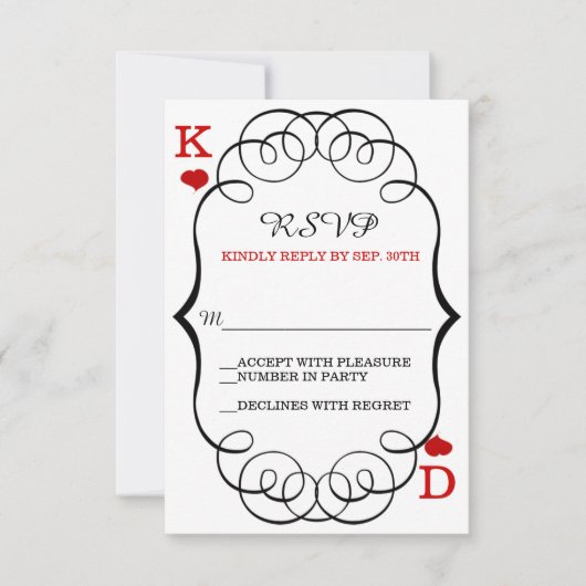 Las Vegas Casino Modern Chique Bruiloft RSVP Kaartje (Voorkant)