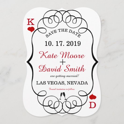 Las Vegas Casino Moderne Chique Foto DE DATUM OPSL Save The Date (Voorkant)